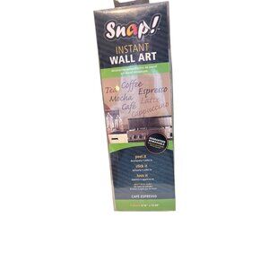 Snap! Instant Wall Art Café Espresso Theme Peel & Stick 4 Sheets 8.5"x19.88"
